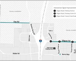 Map of roadways being repaved.