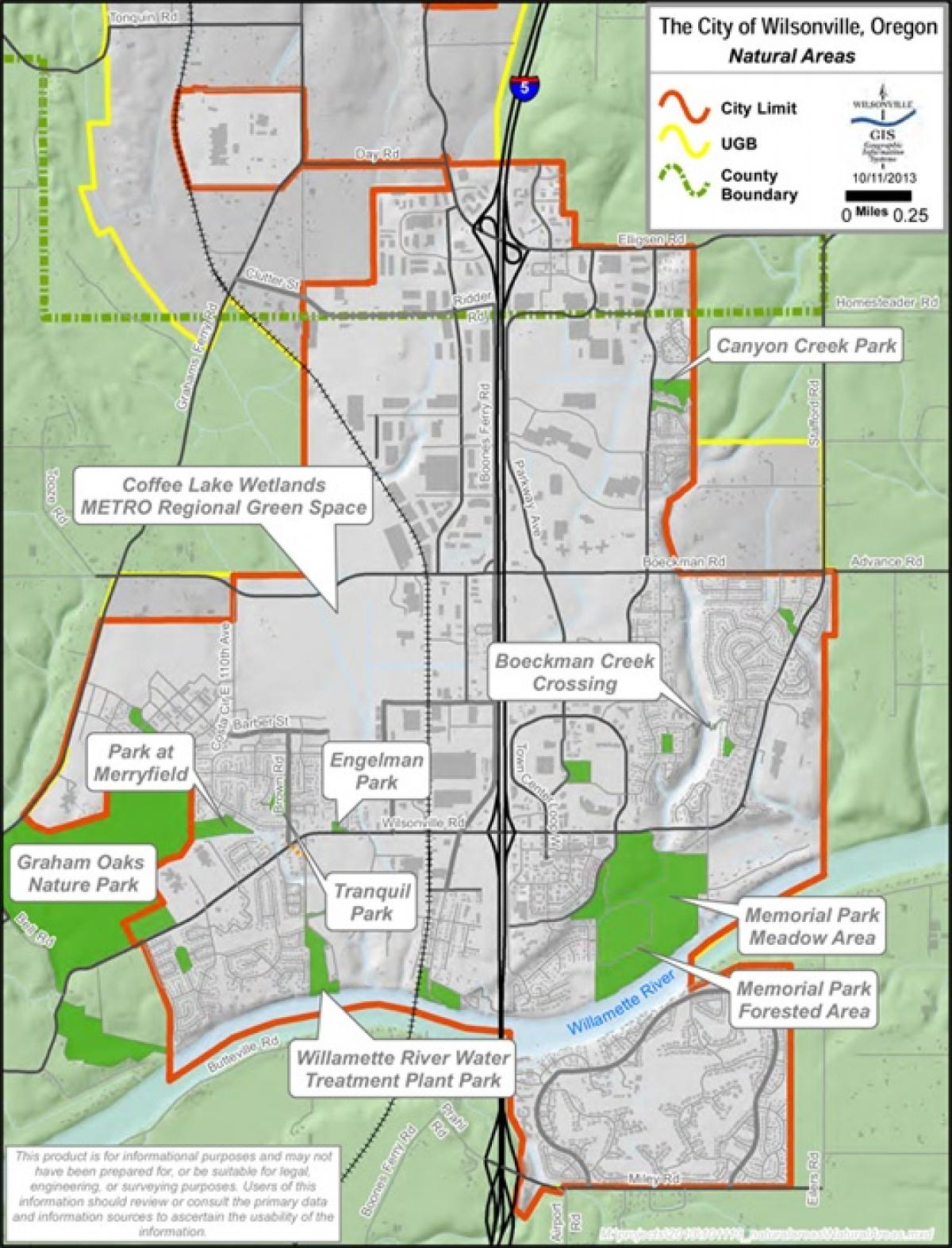 Map Of Wilsonville Oregon Natural Areas Map | Wilsonville Oregon